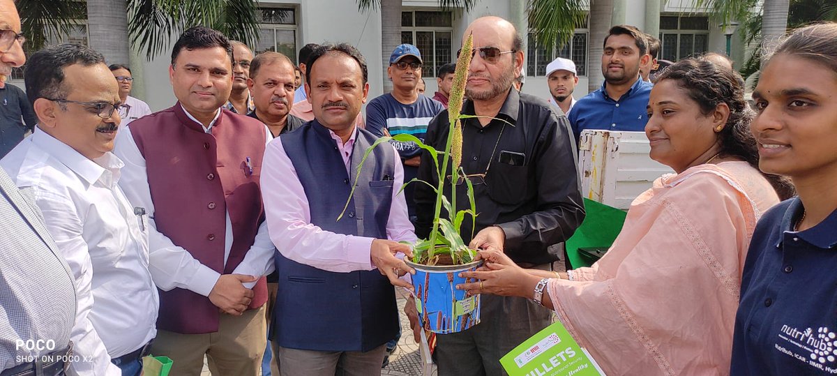 nnccmillets's tweet photo. As a part of promotion and creating awareness on millets Nutrihub, ICAR-IIMR Conducted Roadshow at Maulana Azad National Urdu University school of Botany dept.  we are thankful to the VC Syed Ainul Hasan,  Registrar, Dean &amp; other faculty members.

#millets #Iyom2023 https://t.co/7SuXcs4LhD
