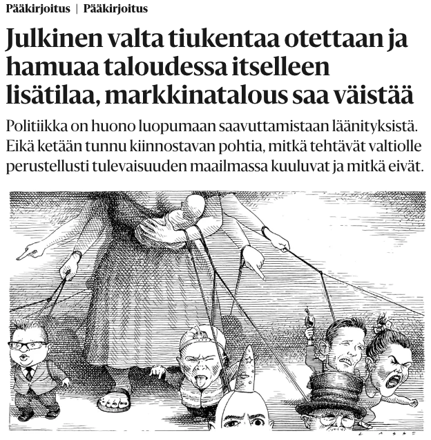 Helsingin sanomien pääkirjoitus (18.9), pohti tärkeää kysymystä valtiolle perustellusti tulevaisuuden maailmassa kuuluvista tehtävistä. Pohdinta jäi kuitenkin puolitiehen, joten jatkamme sen päätökseen: 🧵👇

Loputtomasti ei voi elää kuin viimeistä päivää