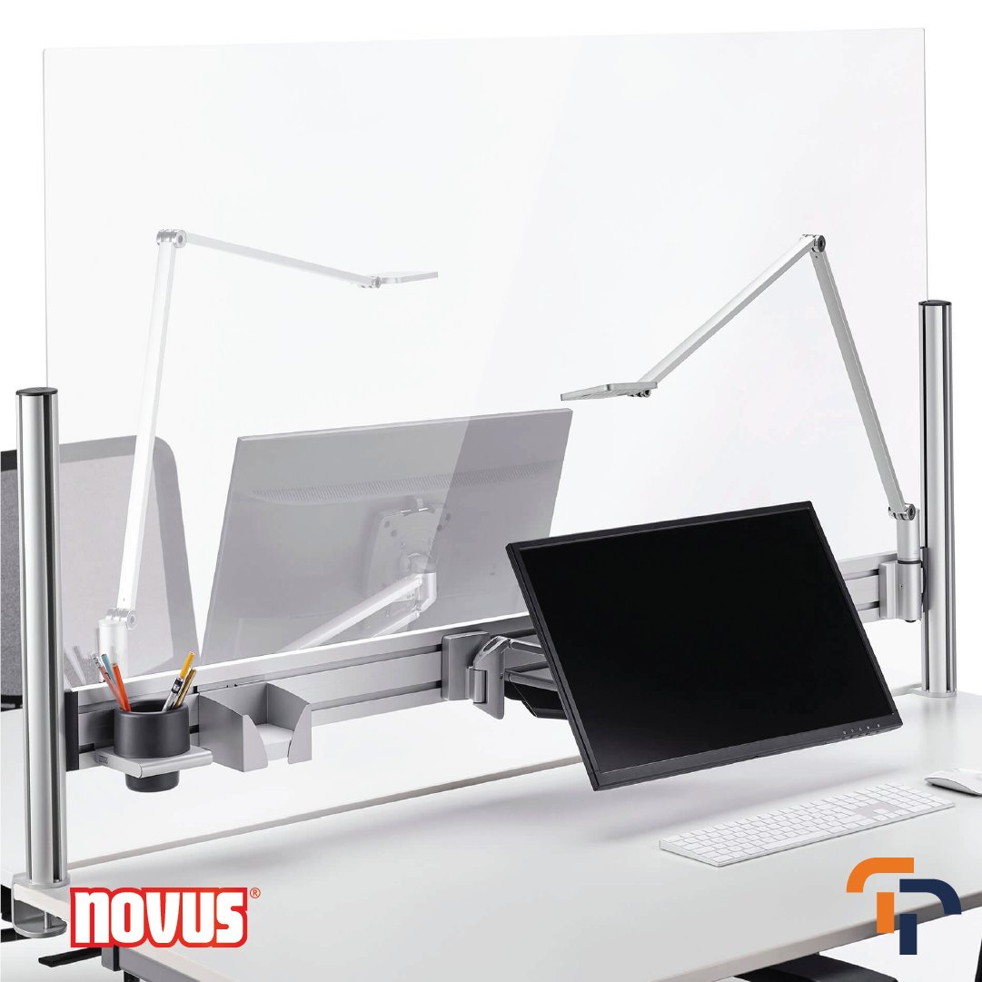 ToveriPals's tweet photo. Novus TSS Office Protect – secure protection for double workstations.
A protective screen made from high-quality acrylic glass can be used as hygiene protection to separate a double workstation into two separate workstations. 

#Kuwait #toveripals #innovativesolutions #EmcoNovus https://t.co/hxqwOoziDv