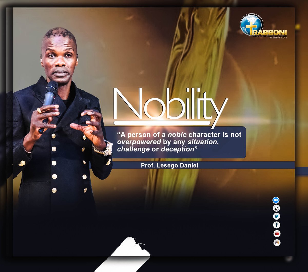 IAmLesegoDaniel's tweet photo. A #NobleCharacter perceive persecutions as Christ's sufferings in order to be flawless, just as the Word is. The Word is tested in every way. A noble man is more than a conqueror who keeps and ponders the Word in his heart."Character represents the Mind of God.- @IAmLesegoDaniel" https://t.co/vdyeFFtEc5