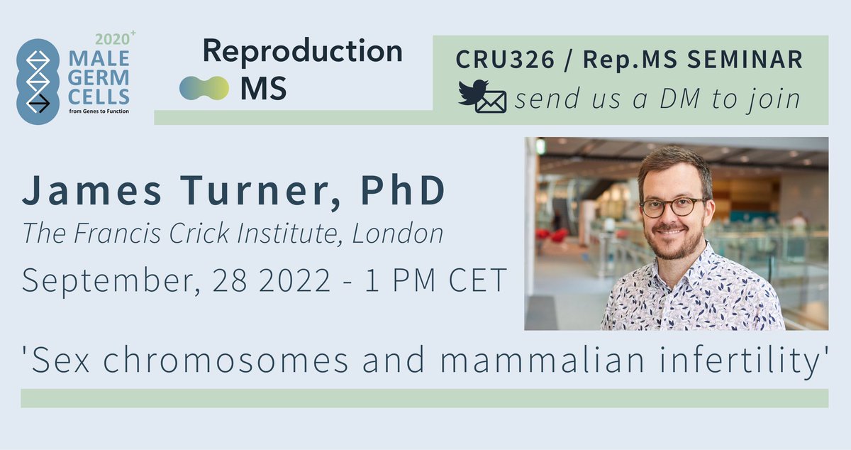 ReproductionMS (@reproductionms) on Twitter photo XY XX X0 XXY … you think it’s a secret language?
Let James Turner <a href="/lab_turner/">Turner Lab</a> from <a href="/TheCrick/">The Francis Crick Institute</a> enlighten you! He will join us for our next #CRU326 #ReproMS seminar to talk about #sex #chromosomes & #infertility – take your chance & be part of this highlight by sending a DM. 🧬 XY XX X0 XXY … you think it’s a secret language?
Let James Turner <a href="/lab_turner/">Turner Lab</a> from <a href="/TheCrick/">The Francis Crick Institute</a> enlighten you! He will join us for our next #CRU326 #ReproMS seminar to talk about #sex #chromosomes & #infertility – take your chance & be part of this highlight by sending a DM. 🧬