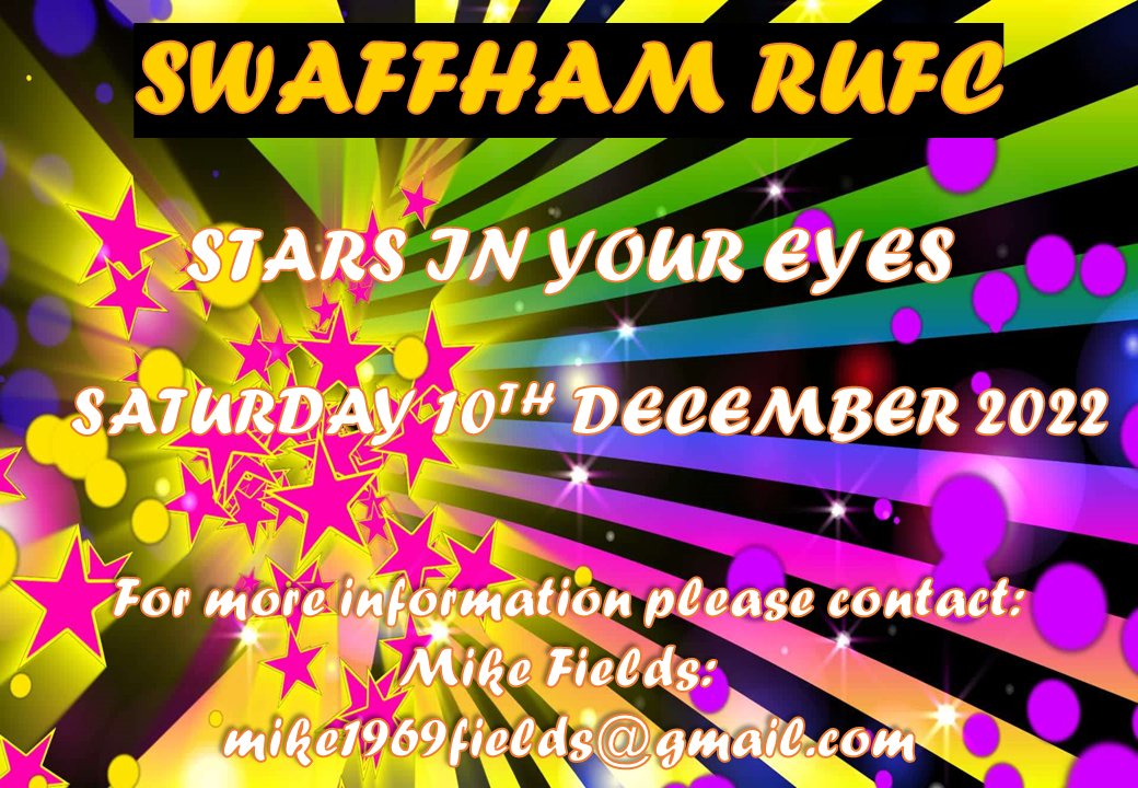 SwaffhamRUFC's tweet photo. Stars in Your Eyes Christmas Special event at the club on the 10th of December. https://t.co/umOLXcqlB5