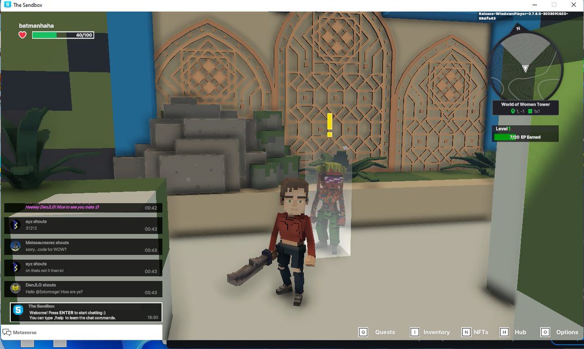 Tulip0183's tweet photo. @TheSandboxGame @worldofwomennft I just participated in the #SandboxAlphaS3Giveaway for a chance to win 500 SAND! Found the hidden room in World of Women Tower, check out my screenshot below!
👇 https://t.co/M5cXt5Mj4U