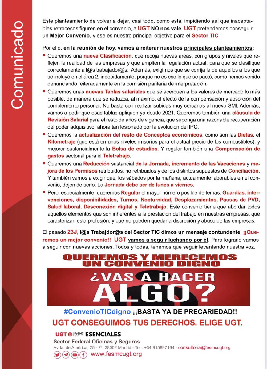 OficinesFeSMC's tweet photo. #22S Hoy se reinicia la negociación del convenio colectivo de Consultorias (tic’s)
#sectoroficinesiassegurances
#fesmcugtcatalunya 
#ugtderechosreales https://t.co/7eewYFtG9R