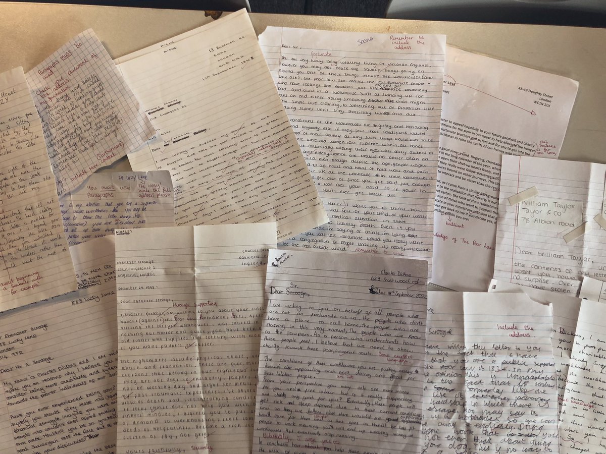 StockgrnEng's tweet photo. An incredible start to ‘A Christmas Carol’ for 10EN1. Their independent learning task was superb. @Stockgrn https://t.co/yZxAMrIy9I