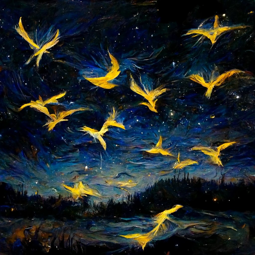 "Birds migrating in the starry night "
0.01 #eth 
#nft #nfts #nftart #nftcommunity 

rarible.com/token/0xc91544…