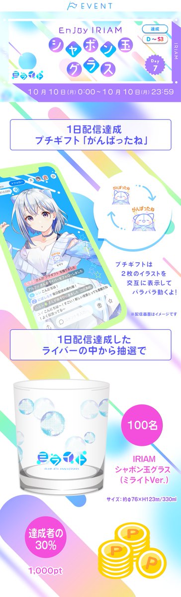 予告🏳#IRIAM 4TH ANNIVERSARY -Day7-】 🔵しらぬい［ランキング］ C1