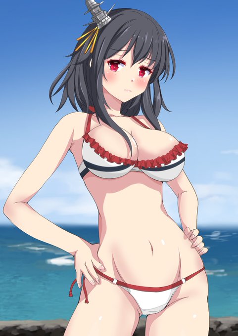 #夏が終わりそうだし今年描いた水着絵を貼ろう
④山城、大和、シロコ 