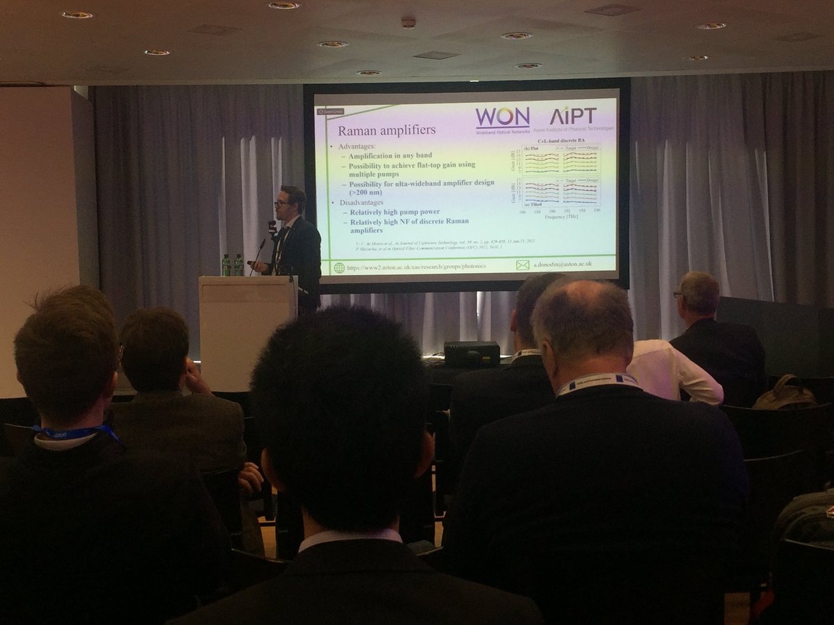 It was a great pleasure to give a talk on  <a href="/ECOC_Conference/">ECOC_Conference</a> today with a presentation on a 195-nm ultra-wideband coherent transmission through 70-km long fiber enabled by combined bismuth-doped fibre and diacrete Raman amplification.  #ECOC2022 <a href="/transnet_pgm/">TRANSNET</a> @EtnWon