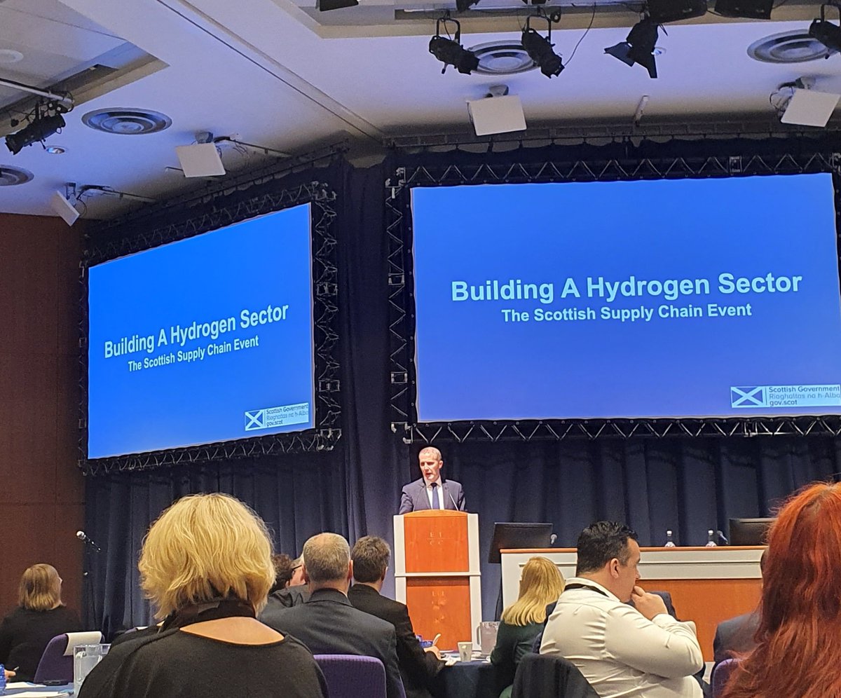 We're at the Edinburgh International Conference Centre today for <a href="/scotgov/">Scottish Government</a> event on building a hydrogen sector &amp; Scottish supply chain. Great keynote address from <a href="/MathesonMichael/">Michael Matheson MSP</a> - let's #MakeHydrogenHappen <a href="/transcotland/">Transport Scotland</a> <a href="/scotent/">Scottish Enterprise</a> <a href="/HIEScotland/">HIE</a> <a href="/SoSEnterprise/">South of Scotland Enterprise</a>