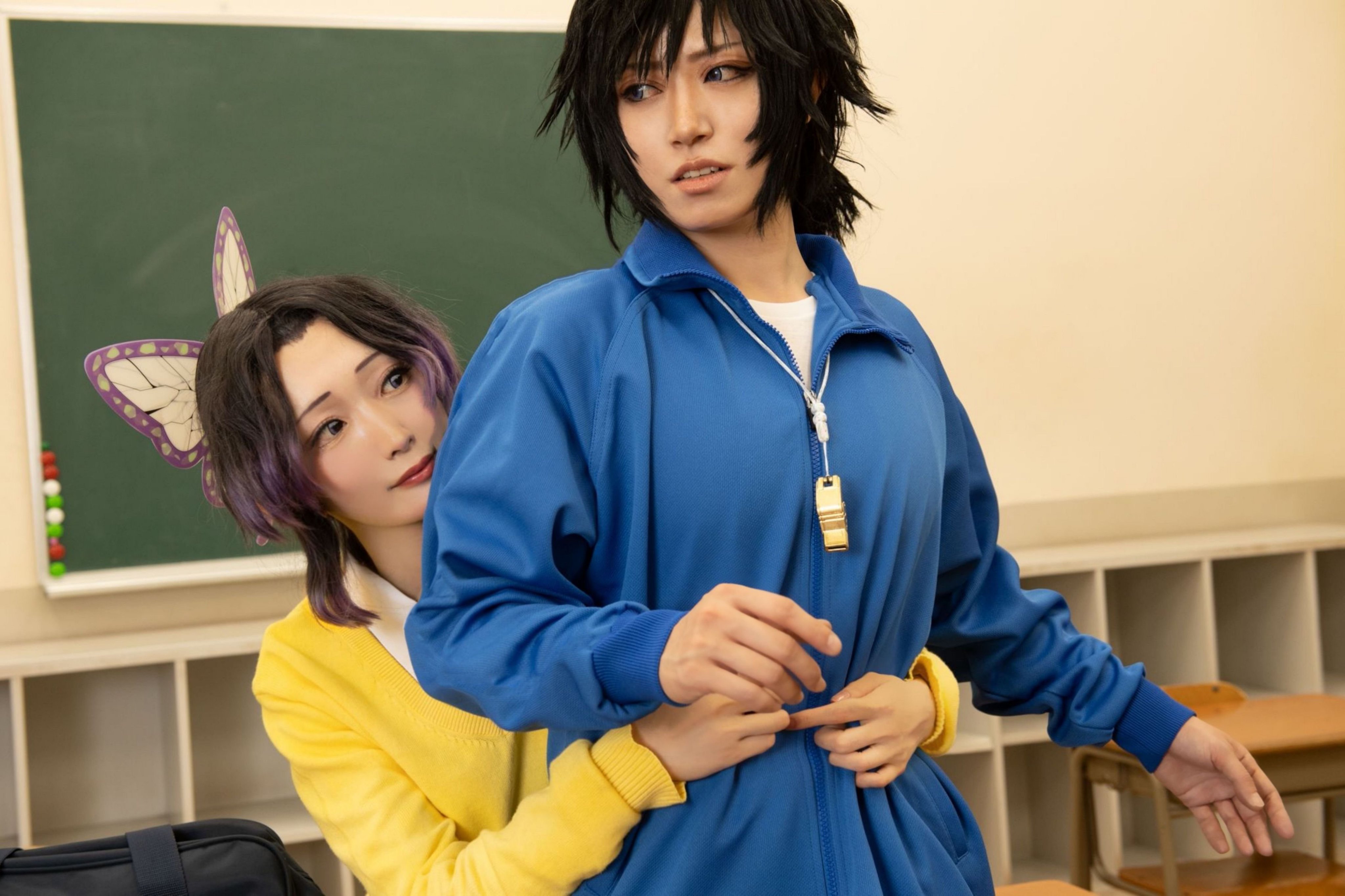 冨岡義勇 中高一貫‪キメツ学園 ジャージL ホイッスル付き 冨岡義勇‬