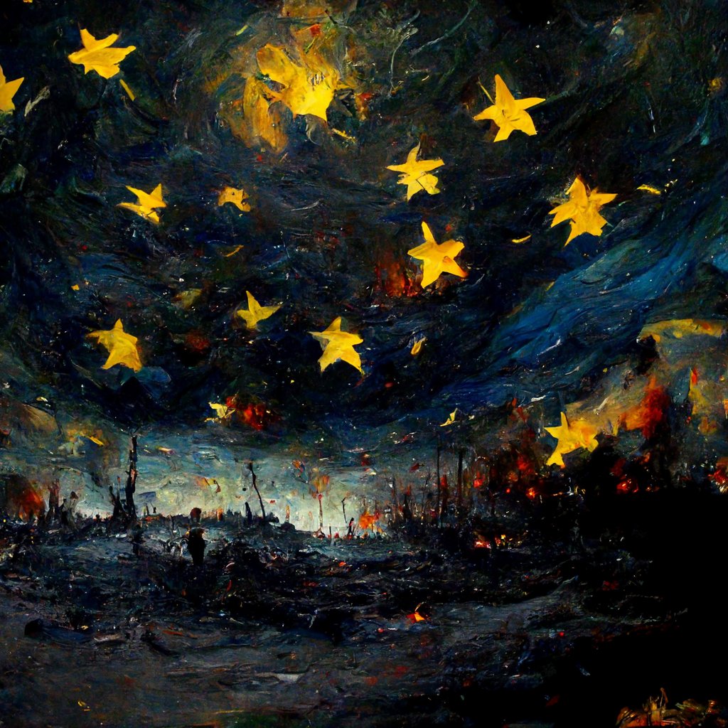 "War where children die in the starry night"
0.01 #eth 
#nft #nfts #nftart #nftcommunity 

 rarible.com/token/0xc91544…