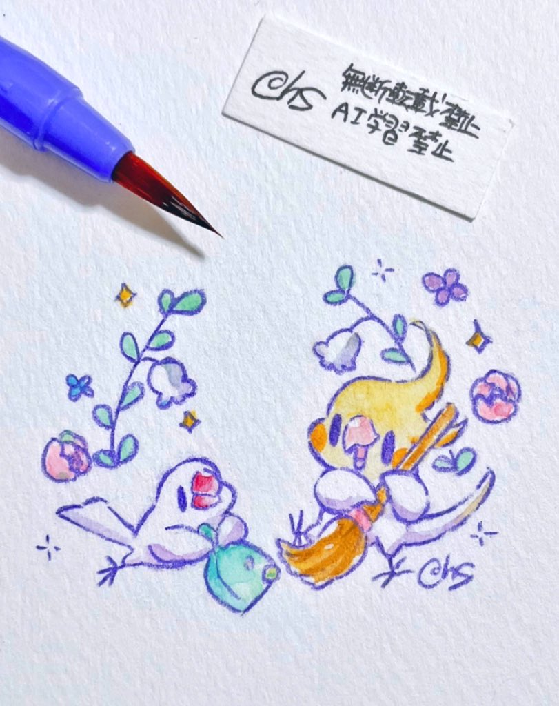 「あと掛川では数点原画の販売をしようかなーと思います(どれにしようかまだ考え中まだ」|はなのすみれ🐤🦜のイラスト