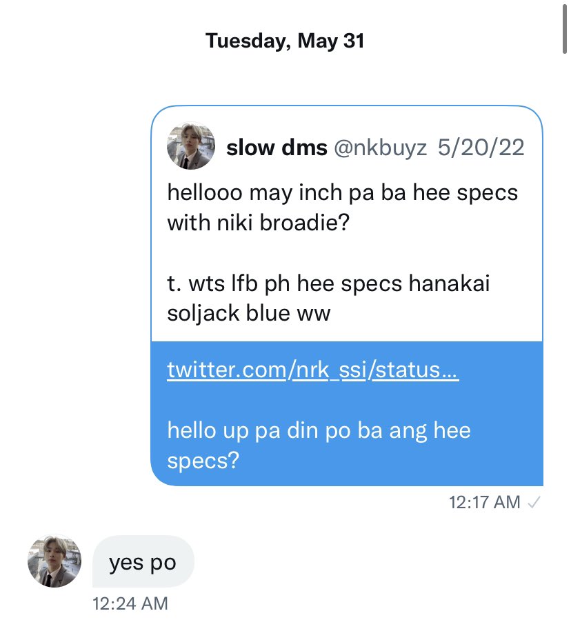 wonysuits's tweet photo. ❗EXPOSING THREAD❗

twitter account: @/nkbuyz 
gcash name: glenda b.

posted a wts hee specs pcs and i ordered a small set from them worth 2,950 pesos and failed to give updates resulting me to opt for the refund. until now the seller isn’t responsive https://t.co/OBuDxzWgXn