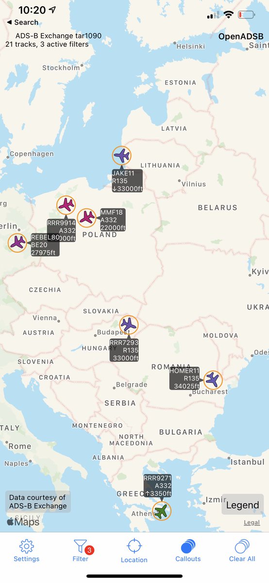 distantwolf's tweet image. Three Rivet Joint flights. Must be a busy day.