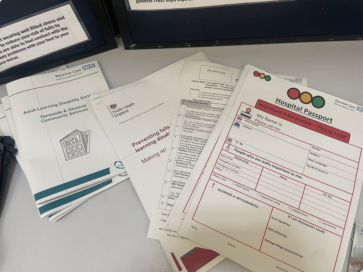 Big thank you to @TGICFTNurs_Gov for including the leading disability team in their #FallsAwarenessWeek activities #reasonableadjustments #hospitalpassports #personcentredcare
