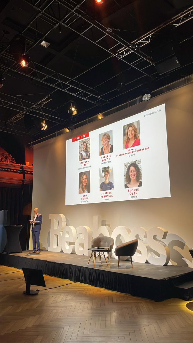 C’est l’heure des  startup pitchs ! 

Découvrez les 6 dernières finalistes : 

<a href="/ValerieDecot/">Décot Valérie</a> - RAEDIFICARE, @MayanaElbaz - Persil &amp; Romarin, <a href="/JulieHutin/">Julie hutin</a> - Steminov, @ElodieOzen - Umains, <a href="/JustinePerussel/">Justine Perussel</a> - TEMO &amp; @SophieScantamburloContreras - SCOP3. 

<a href="/Beaboss_mag/">Be a Boss</a>