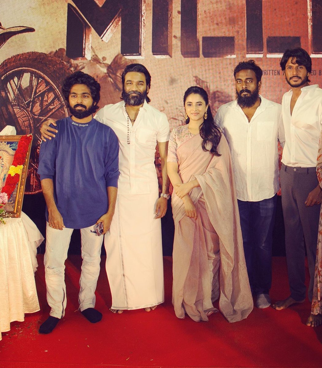 gvprakash's tweet photo. The much awaited  #CaptainMiller is officially launched with a grand pooja 🎉🤗

#CaptainMillerPooja 

@dhanushkraja  @ArunMatheswaran @sundeepkishan @priyankaamohan @johnkokken1 @nivedhithaa_Sat @SathyaJyothi https://t.co/eY8NZbi28f