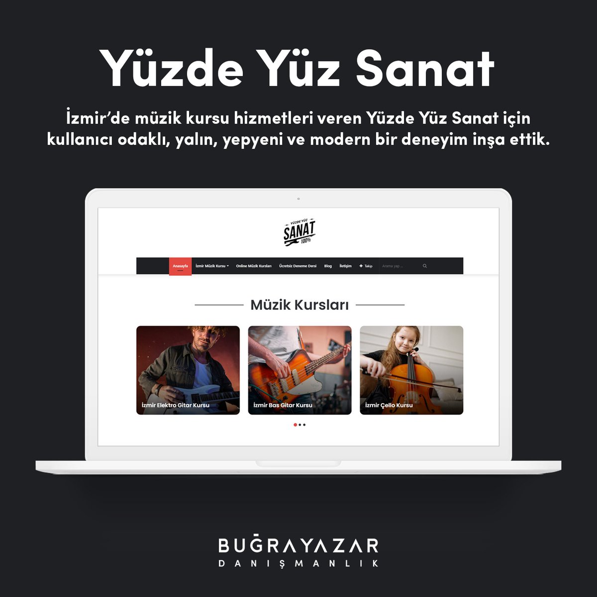 ⚡ İzmir'de müzik kursu hizmetleri veren Yüzde Yüz Sanat için kullanıcı odaklı, yalın, yepyeni ve modern bir deneyim inşa ettik.
🔗 yuzdeyuzsanat.com

#webtasarim #wordpress #wordpressuzmani