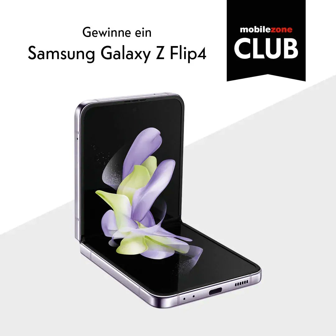 Für die Flippigen unter euch gibt es noch für kurze Zeit ein #GalaxyZFlip4  zu gewinnen. 😉👉 bit.ly/3BZKhtW 

1. Bis Ende September kostenlos für den mobilezone Club registrieren. 
2. Anmeldung per E-Mail bestätigen. ✉️ 
3. Profitieren und mit etwas Glück gewinnen. 🍀