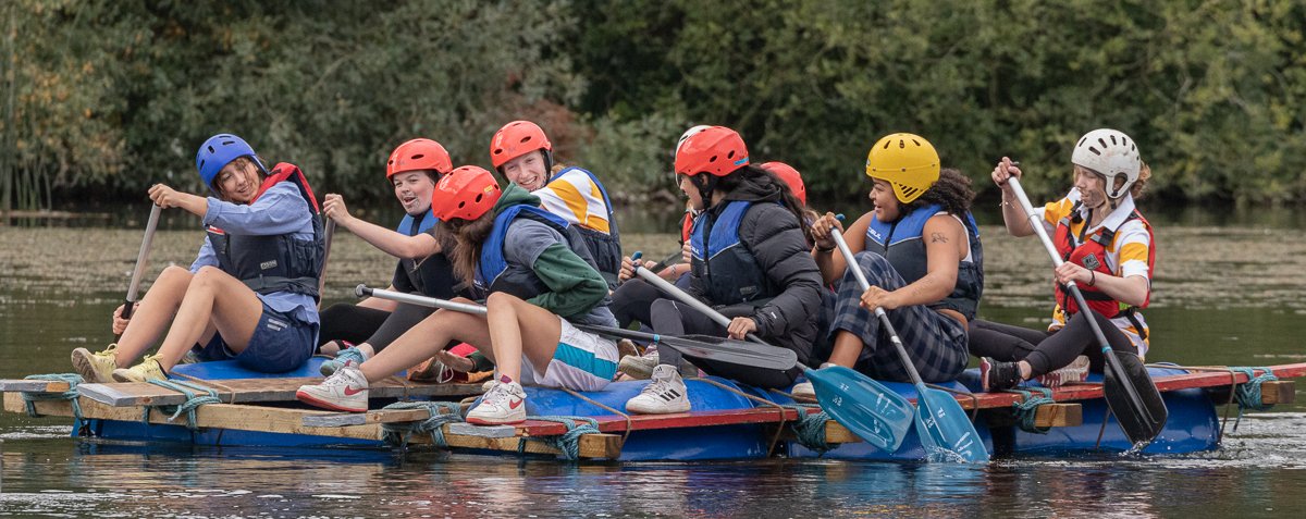 AmpleforthColl's tweet photo. This year’s fiercely contested inter-House Raft Race saw @AmpColl_StC take the trophy for fastest raft and @AmpColl_StA and @AmpColl_StH coming joint second for best House unity. Well done to all students and staff for their efforts! #compassforlife #TeamSpirit https://t.co/j5EUoCpSCH