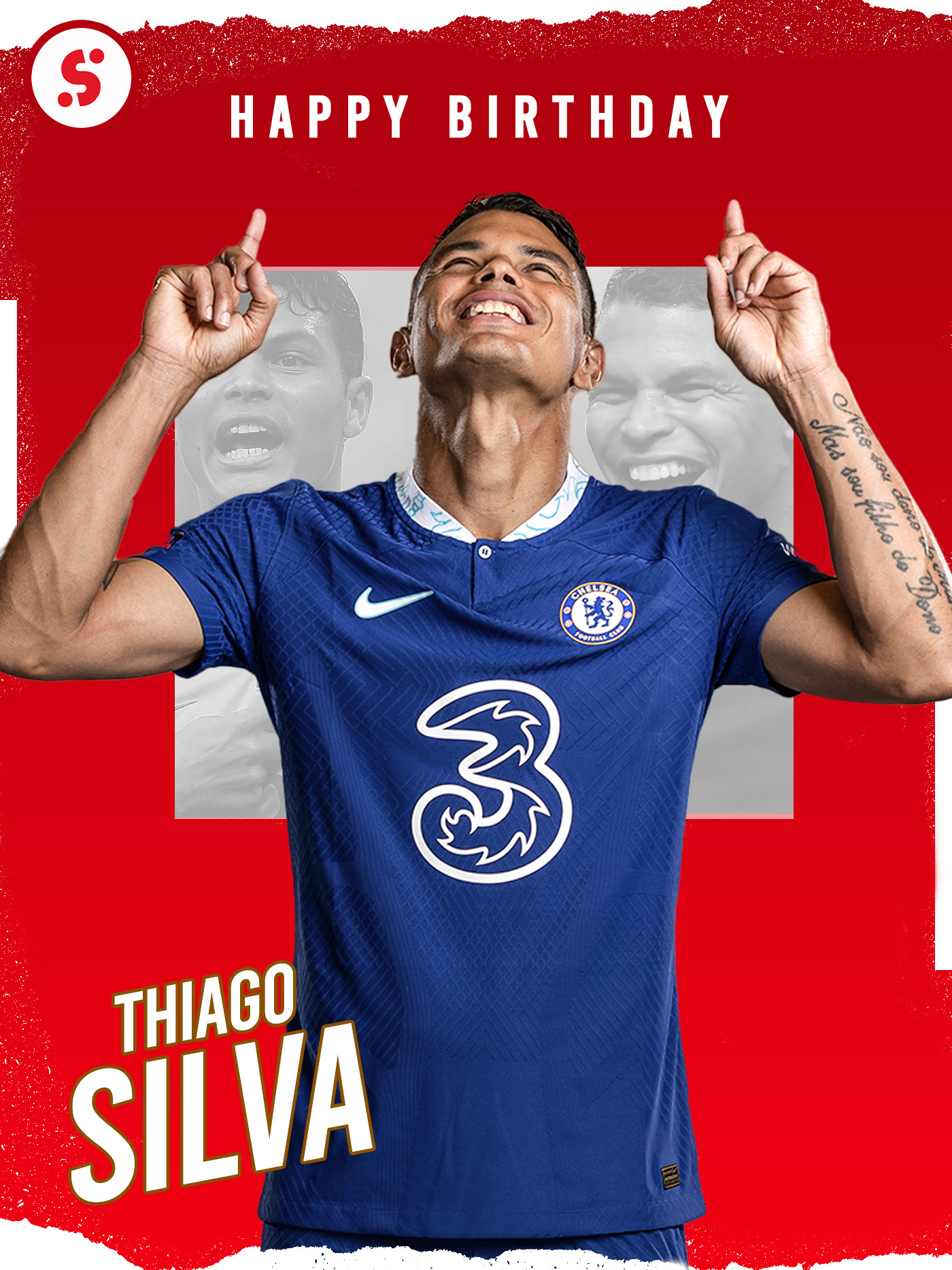 Happy birthday to Thiago Silva, who turns 3  8  today!      