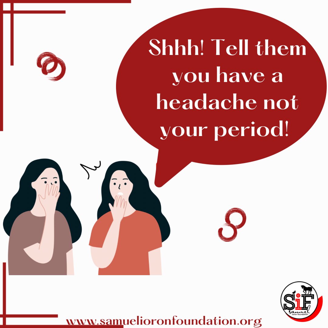 samuelioron_NGO's tweet photo. The goal is to challenge the
stereotypes, stigma, and taboos surrounding menstruation.
End the silence around periods. There is nothing impure or disgusting about menstruation.
#periodtalk #endperiodstigma #stopperiodshaming
#endperiodshame #periodsarenormal https://t.co/OZHXUoert3