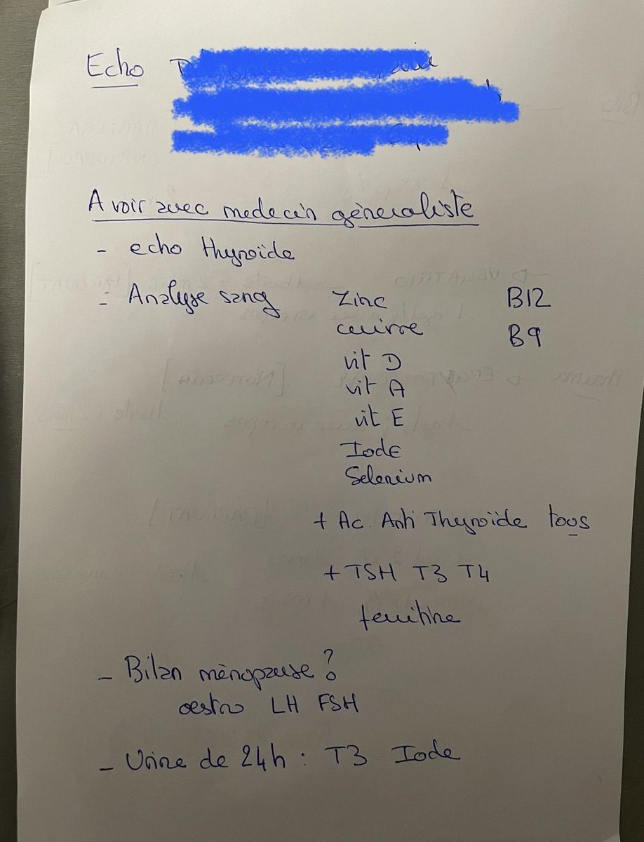 SabrinaSirwen's tweet photo. “Je suis allée voir ma naturopathe, voici ce qu’elle m’a prescrit”

Donc là elle pense que le MG va prescrire une page d’EXAMENS MÉDICAUX pour qu’elle l’analyse?

Et que la pharma va fourguer ces compléments hors de prix et même CI? 

Mesdames, messieurs, le culot en deux images: https://t.co/SnN8GONngr