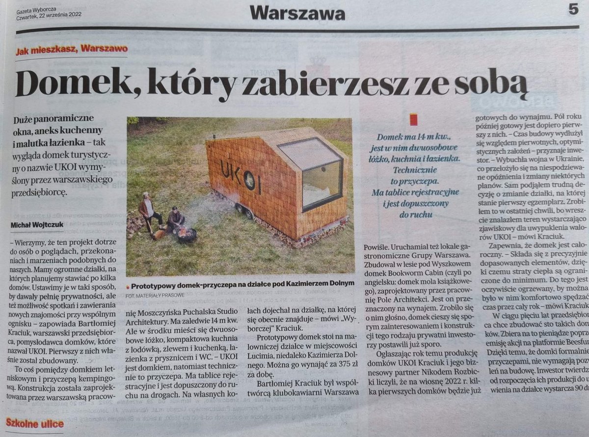W dzisiejszej <a href="/gazeta_wyborcza/">Gazeta Wyborcza.pl</a> w dodatku warszawskim o naszym Emitencie #ukoi 
Zachęcamy do lektury.

Więcej o emisji na: beesfund.com