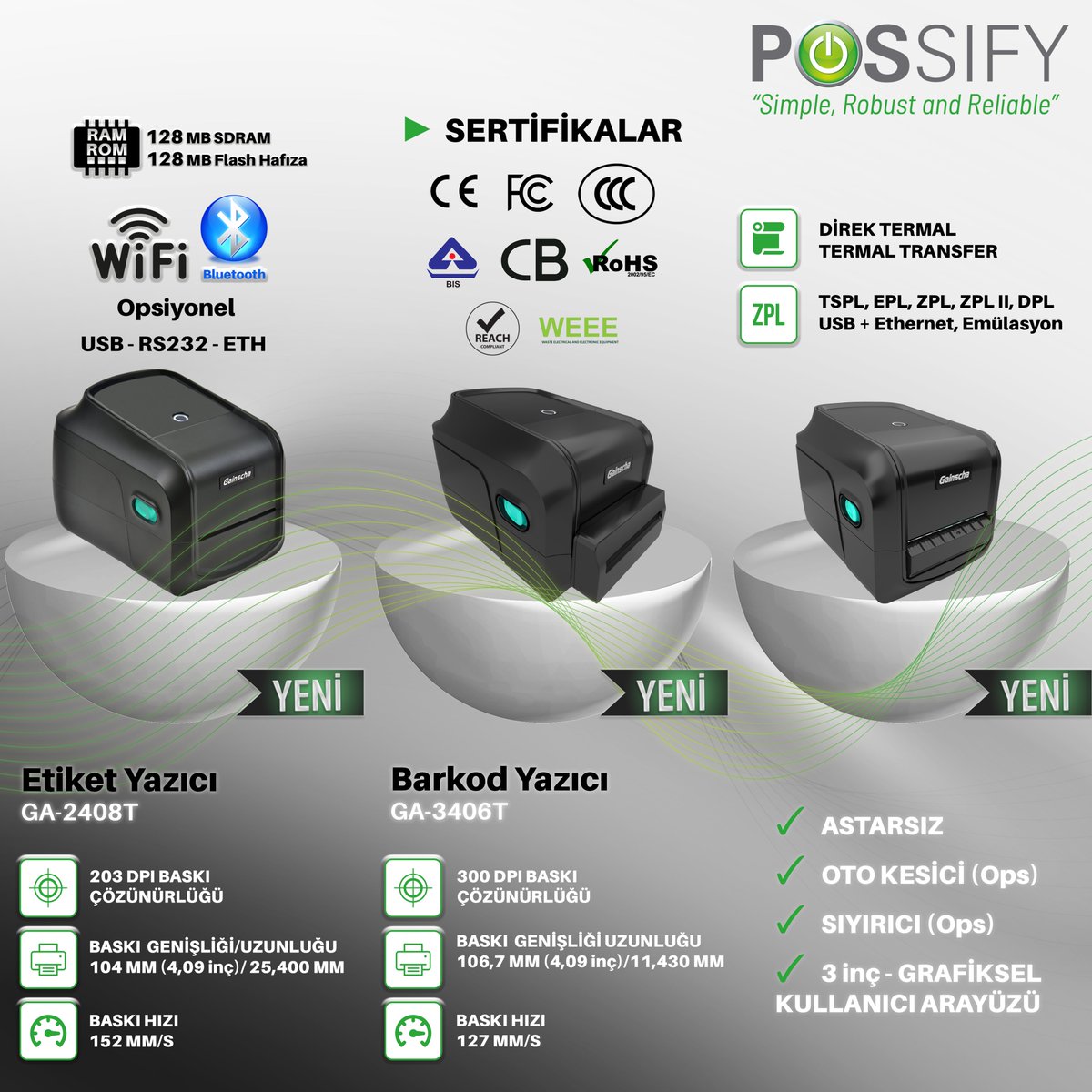 GA-2408T / GA-3406T Barkod ve Etiket Yazıcı Yeni Ürünlerimiz ile Artık Stoklarımızda!

lnkd.in/dGKKpzdc
