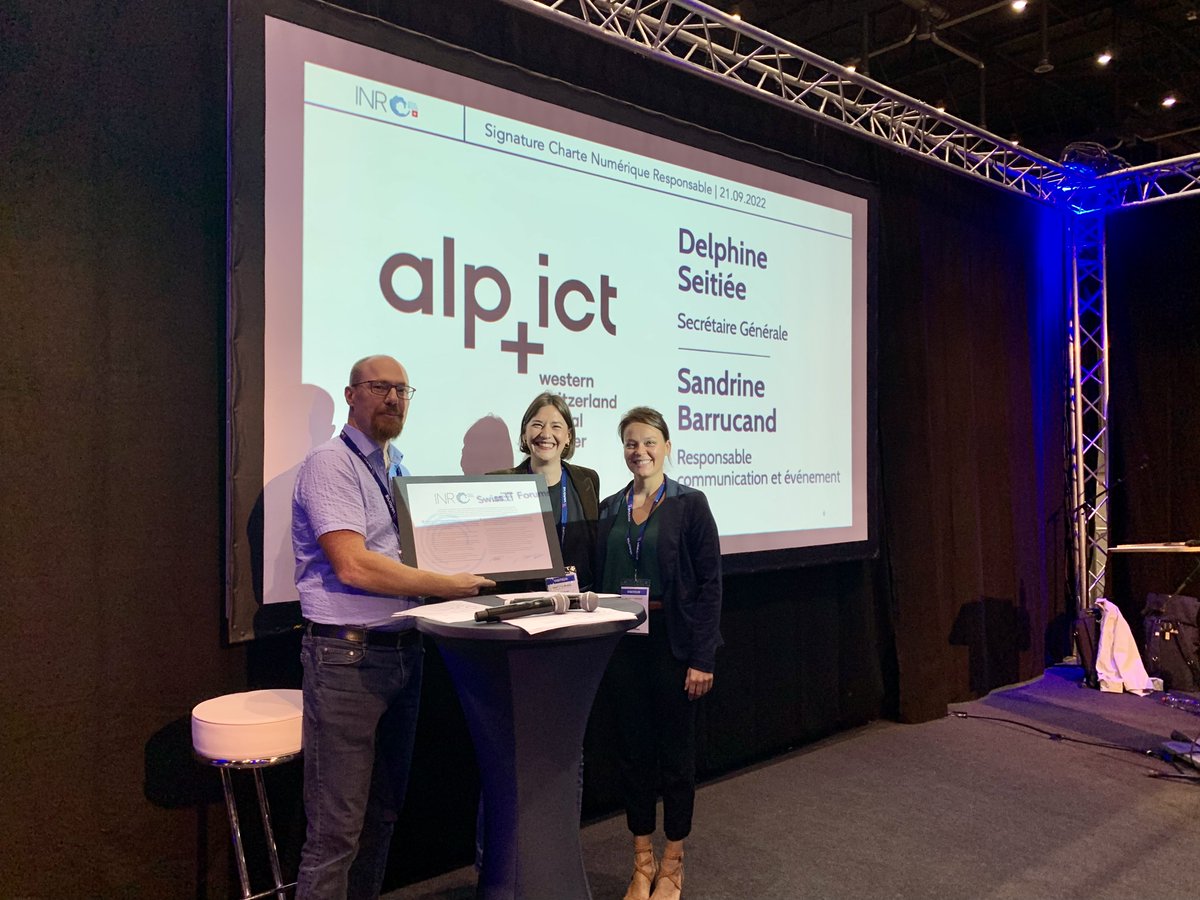 Alpict's tweet photo. Nous sommes très fiers de faire partie des premiers signataires de la Charte #NumériqueResponsable en #Suisse qui englobe 5 aspects : environnement, éthique, accessibilité, résilience, valeurs. 🫶
➡️ Contactez @institutnr_ch pour vous engager aussi ou en savoir plus !
#ITforgood https://t.co/V5Q4tZIQQq