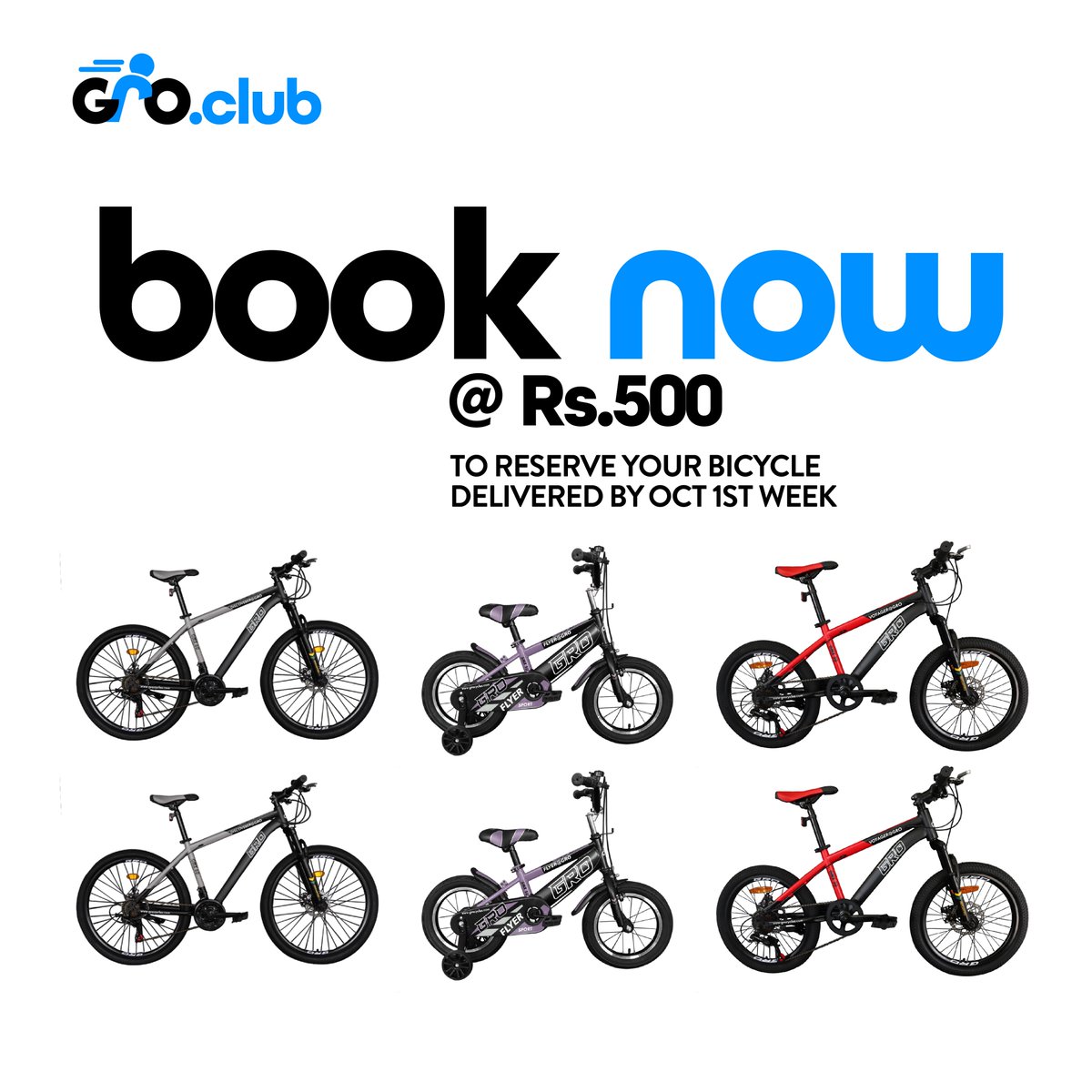 mygroclub's tweet photo. Time to hit the roads with the cycles you love. 😍
Pay a token amount to book your orders. Get in touch with us to ride these bicycles on subscription. 🚴
#bike #bikelife #cycling #mountainbike #cyclinglife #cyclist #roadcycling #sport #bikesubscription #kidsbike #affordablebikes https://t.co/UQrGoRX7z7