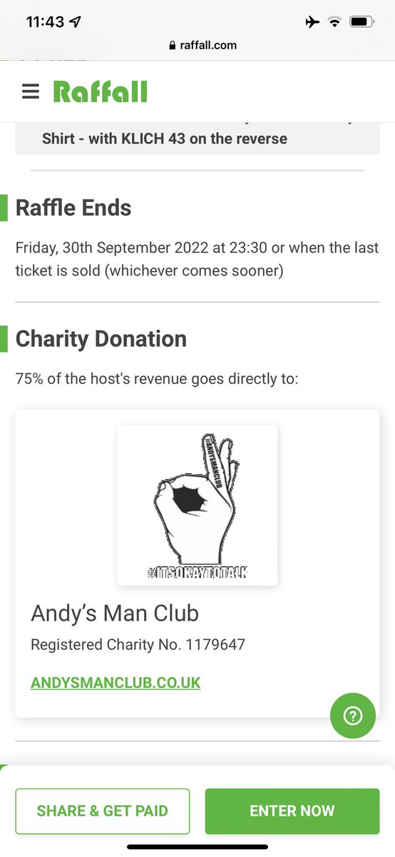 Someone has asked how the 75% goes to Andy’s man club. Because they are a registered charity, the money goes directly to them via Raffal @andysmanclubuk #LUFC