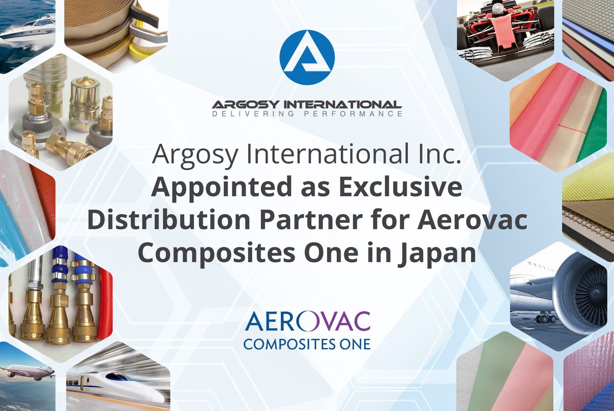 ArgosyInt's tweet photo. Argosy International Inc. Appointed as exclusive distribution partner for Aerovac Composites One in Japan, a leading supplier of Vacuum Bagging and Process Materials, to exclusively distribute Aerovac’s line of vacuum bagging process materials in Japan. https://t.co/zcoZBPTPMs https://t.co/pDxNO1gSS9