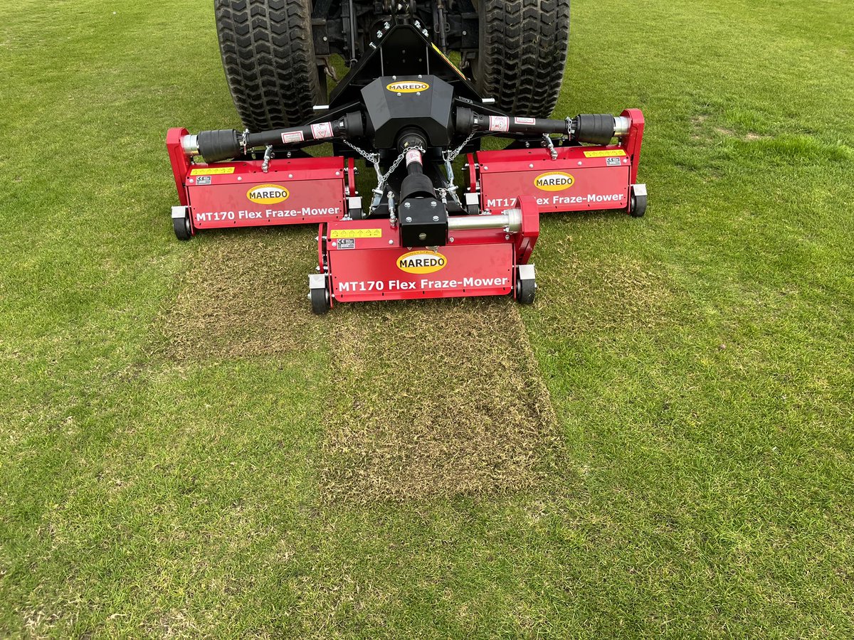 IanNYorks10's tweet photo. Great demo from Wiedenmann fraise mowing Maltby CC cricket sq, cleaned and then finished with seed and loam added https://t.co/IwQmk51bc9
