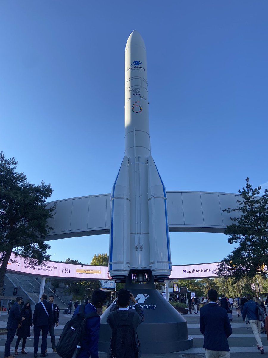 The @IACParis2022 Entrance with a 20m mock up of an Ariane 6 ( the real size is 63m ) @ArianeGroup #space #IAC2022