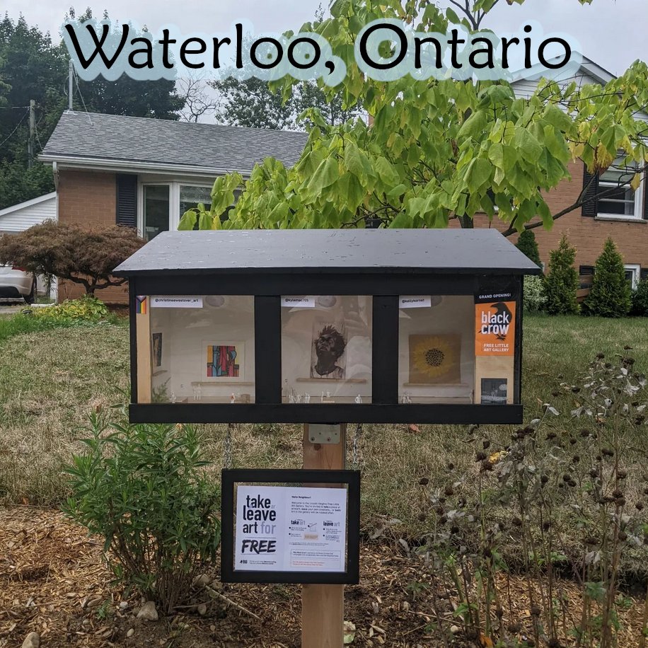 map_flags's tweet photo. Today's featured FLAG is in Waterloo, Ontario. The Black Crow Gallery is mysteriously located somewhere in Lincoln Heights. #mapofflags #freelittleartgallery https://t.co/PdLLSdq6An https://t.co/gGK2yKAnzK
