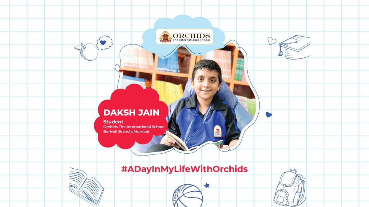 Orchids_School's tweet photo. Enthusiastic student Daksh Jain talks about a day in his life at Orchids The International
School, Borivali branch.
To know more visit this link -
https://t.co/ZtYepPNMKJ
#LifeAtOrchids #Student #ADayInMyLifeWithOrchids https://t.co/nNcASuDj4p