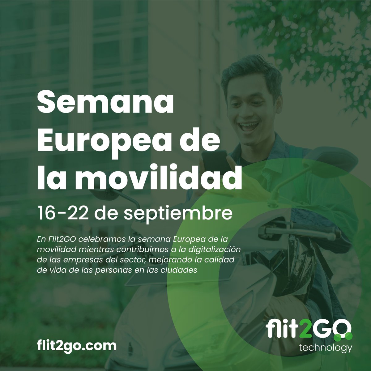 ¡Celebramos la Semana Europea de la Movilidad!🚗🚙🚐🛵🛴🚲 Seguimos trabajando por llegar cada vez a más países y contribuir a la digitalización de las empresas de movilidad🚀 ¿Quieres unirte a este proyecto?💥Escribe a info@flit2go.com para saber más... #mobility #sustainable