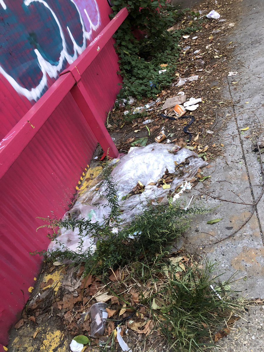 karabuller's tweet photo. @NYCParks @pieceofcakemove Meanwhile, in front of piece of cake in Bushwick… can you please care for your surrounding area? https://t.co/tpcQ6h9Ip6
