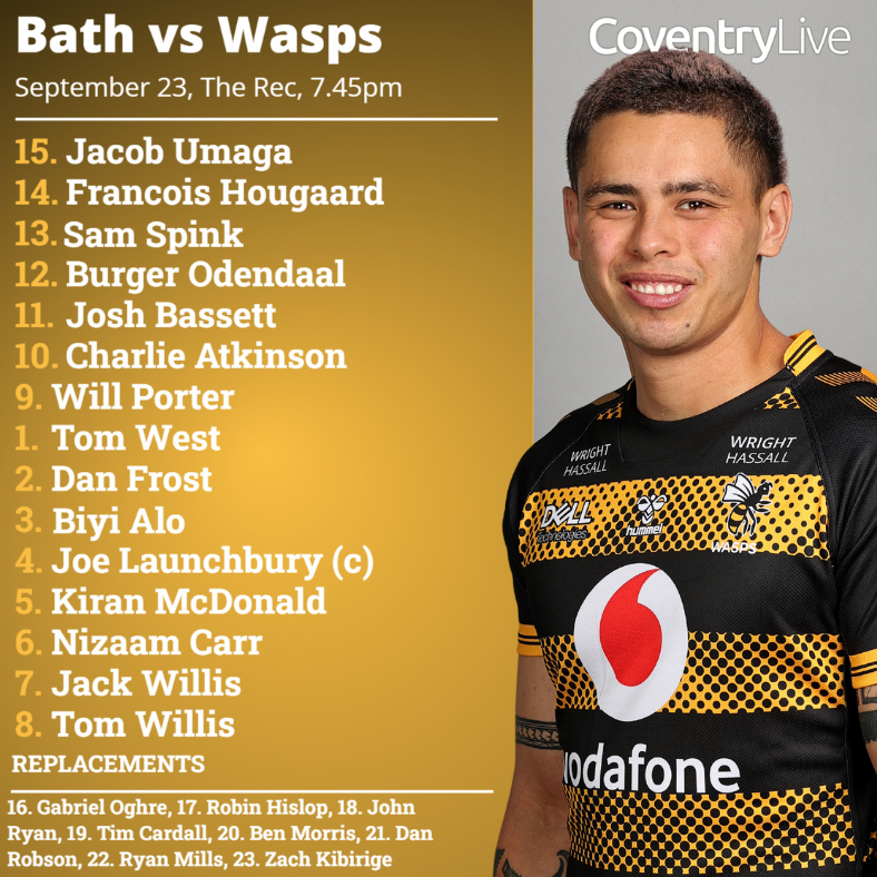 waspsrugbylive's tweet photo. Wasps have named their side to face Bath on Friday night - LIVE updates: https://t.co/q4ZVkPYJue https://t.co/v8YYof3l9H
