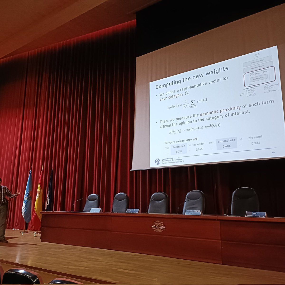 MKrallinger's tweet photo. #SEPLN2022 @SEDIAgob #plantl Semantic-Proximity Term-Weighting Scheme for Aspect Category Detection by Manuel Montes-y-Gómez . Semeval 2016 data used (Spanish, English Restaurant domain). More errors for categories with more training examples (but these were very general ones) https://t.co/4cjxvjqyjc