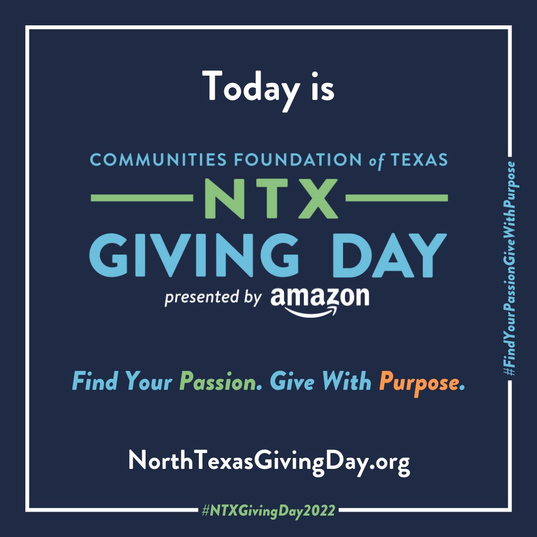 NTxGivingDay's tweet photo. It’s 9.22.22! Communities Foundation of Texas' #NTXGivingDay2022. Ready, set, GIVE! 

Today’s the day to #FindYourPassionGiveWithPurpose! Browse nonprofits in a variety of cause areas at: https://t.co/knjOvtdc5o 💙 🧡 💚 https://t.co/Q3repJzj1m