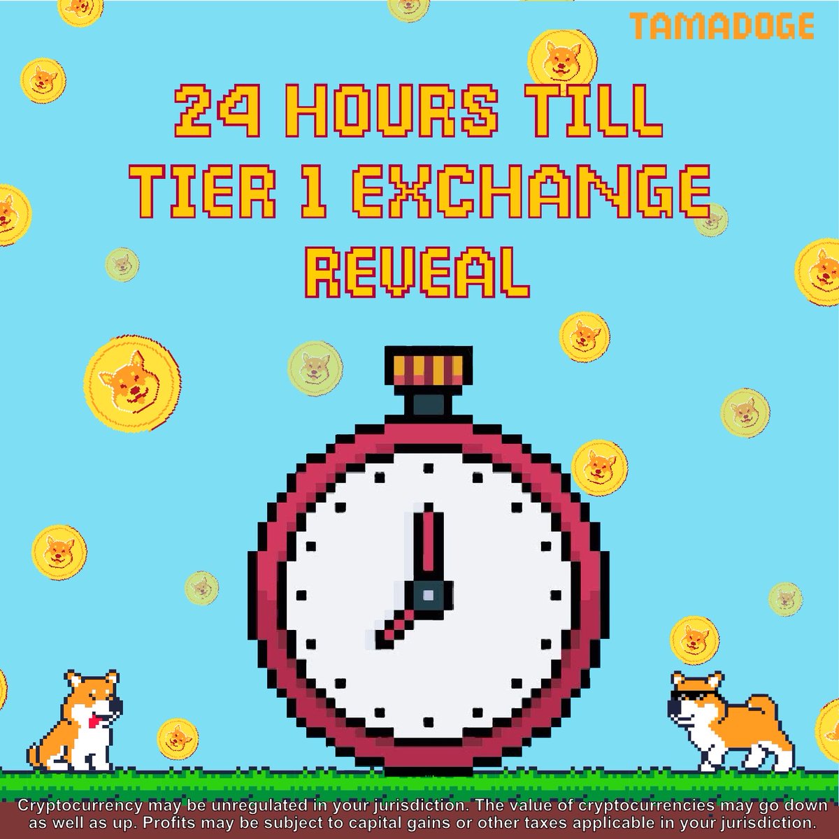 Tamadogecoin's tweet photo. ⏰ 24 Hours Left Until The Tier 1 Exchange Reveal ⏰

Set Your Alarms - Tomorrow (23rd of September) at 11 am UTC - Big News Alert 🚨🤩

#crypto #altcoin #cryptocurrency #memecoin #listing #CEX https://t.co/LTLVTP6fIg