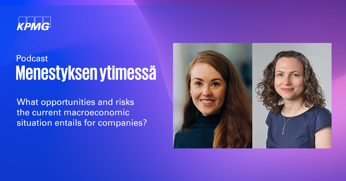 KPMGFinland's tweet photo. In this episode KPMG Finland's experts @SipilaSarah and @JennaHytti reflect on the previous talks with Paul Krugman concerning the global economy and recent world events. In an uncertain world, how can companies be ready for the future?   

🎧 : https://t.co/5hQszCLA3C https://t.co/MoOPiQNosh