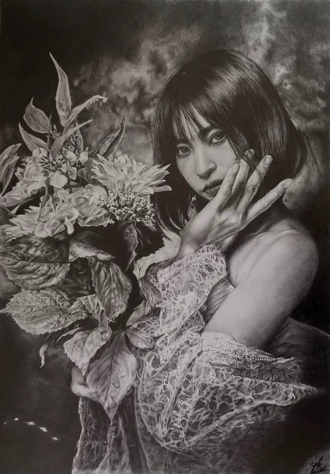 #綺麗なお姉さんならまかせろ

よっしゃ、俺のためのタグ来たぁ❤️‍🔥
#鉛筆画 #ポートレート画家 