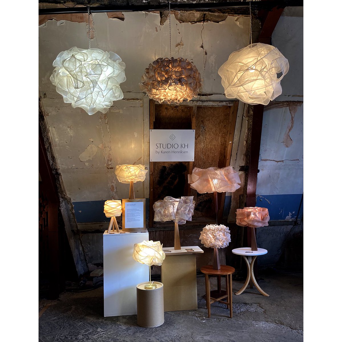 KHmillinery's tweet photo. So happy to be showing again at @L_D_F - this time launching my new range of sculptural handmade lightshades. See them at Bargehouse @OxoTowerWharf until Sunday. https://t.co/7Iqd2quewO
