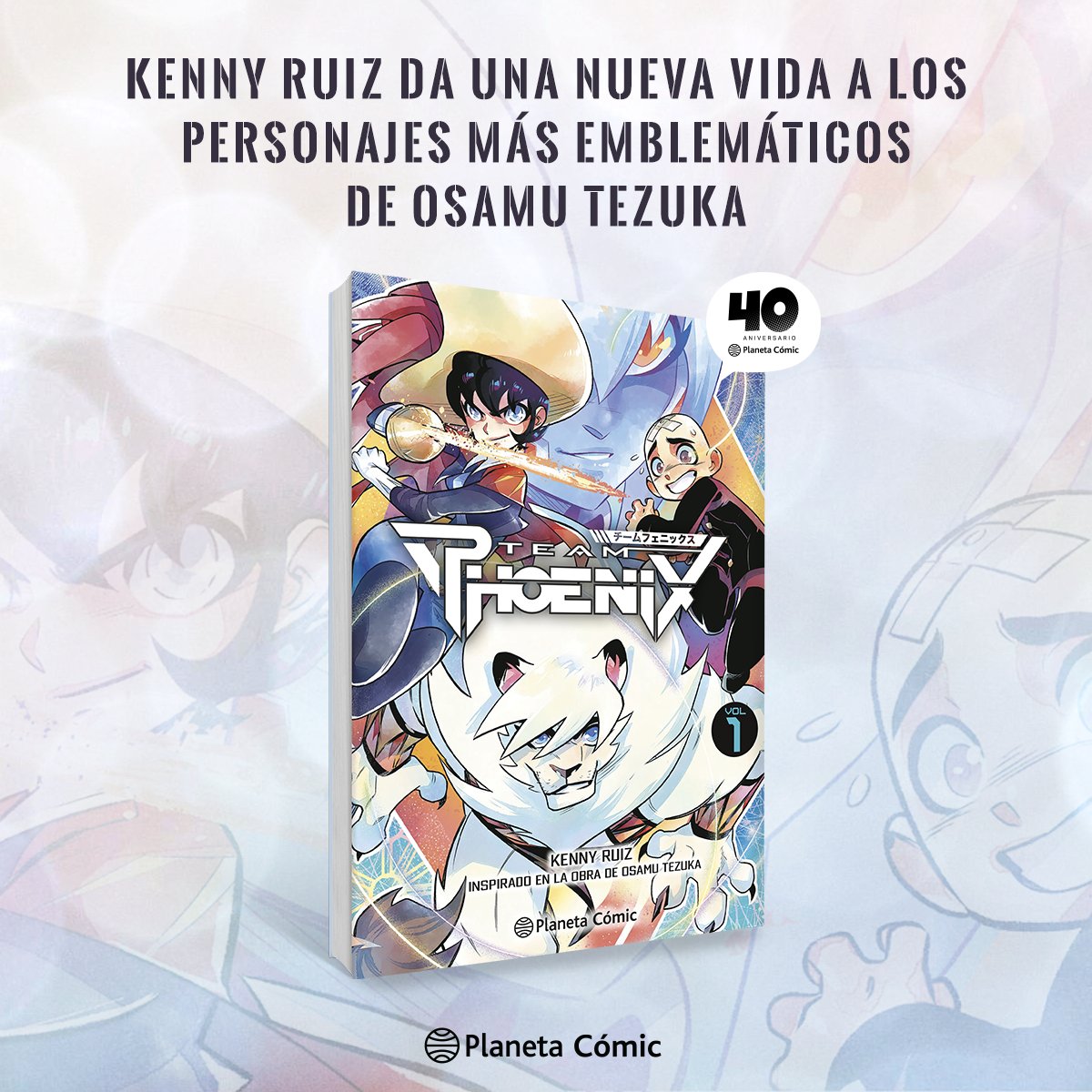 PlanetadComic's tweet photo. ¡El 23/11 llega #TeamPhoenix!

En él, @KennyRuido ha logrado un equilibrio perfecto entre la originalidad de una ambiciosa obra y un merecido homenaje a los emblemáticos personajes de #OsamuTezuka.

¿Preparado para conocer a Fire, Zafiro, Kimba y Sharaku?

https://t.co/jc2IAz2whP https://t.co/Wmr4XWuiNr