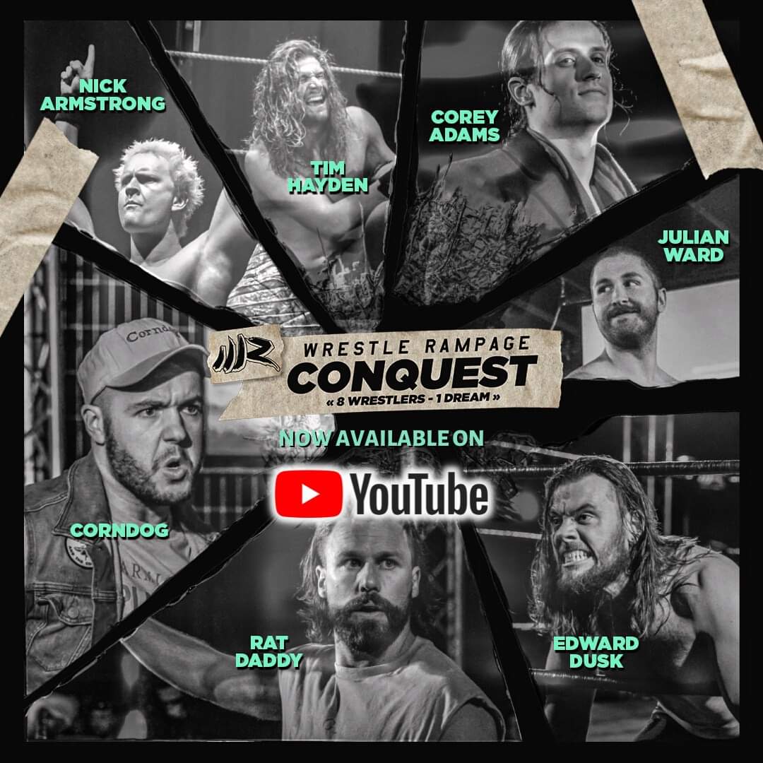 CONQUEST is now available in full on YouTube!
youtu.be/XDNjjwfYKNo

8 WRESTLERS - 1 DREAM 
<a href="/Rat___Daddy/">Rat Daddy</a> 
<a href="/JulianWardWA/">Julian Ward</a> 
<a href="/TimHayden_duh/">Tim Hayden</a> <a href="/NickArmstronger/">Nick Armstrong</a> 
@CorndogWR 
Sir. Corey Adams 
<a href="/dusketernal_/">ᴇᴅᴡᴀʀᴅ ᴅᴜsᴋ</a> 
<a href="/EPWDavisStorm/">Davis Storm</a>