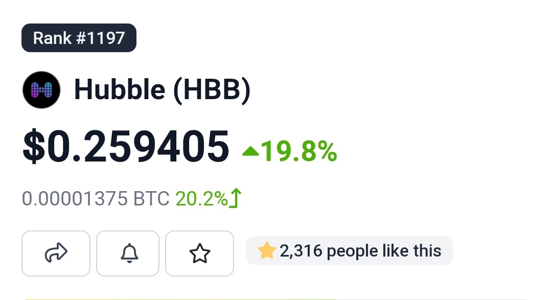 $100 || 24 hours ❤️ ✅ RT and complete CoinGecko task • Go to CoinGecko.com • Search Hubble (HBB) • Tap Star ⭐ + Good 😆 • Post proof, no crop